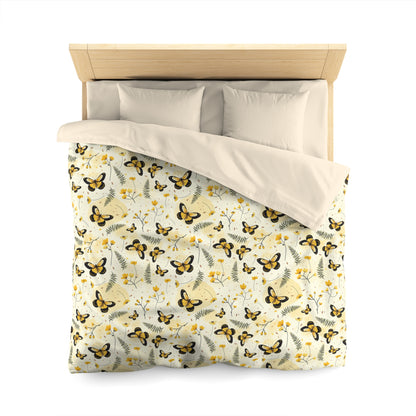 Sunlit Butterfly Bloom Microfiber Duvet Cover