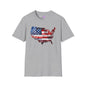American-Shaped Flag Watercolor Adult T-Shirt