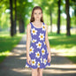 Daisy Grins Purple Girls' Sleeveless Sundress