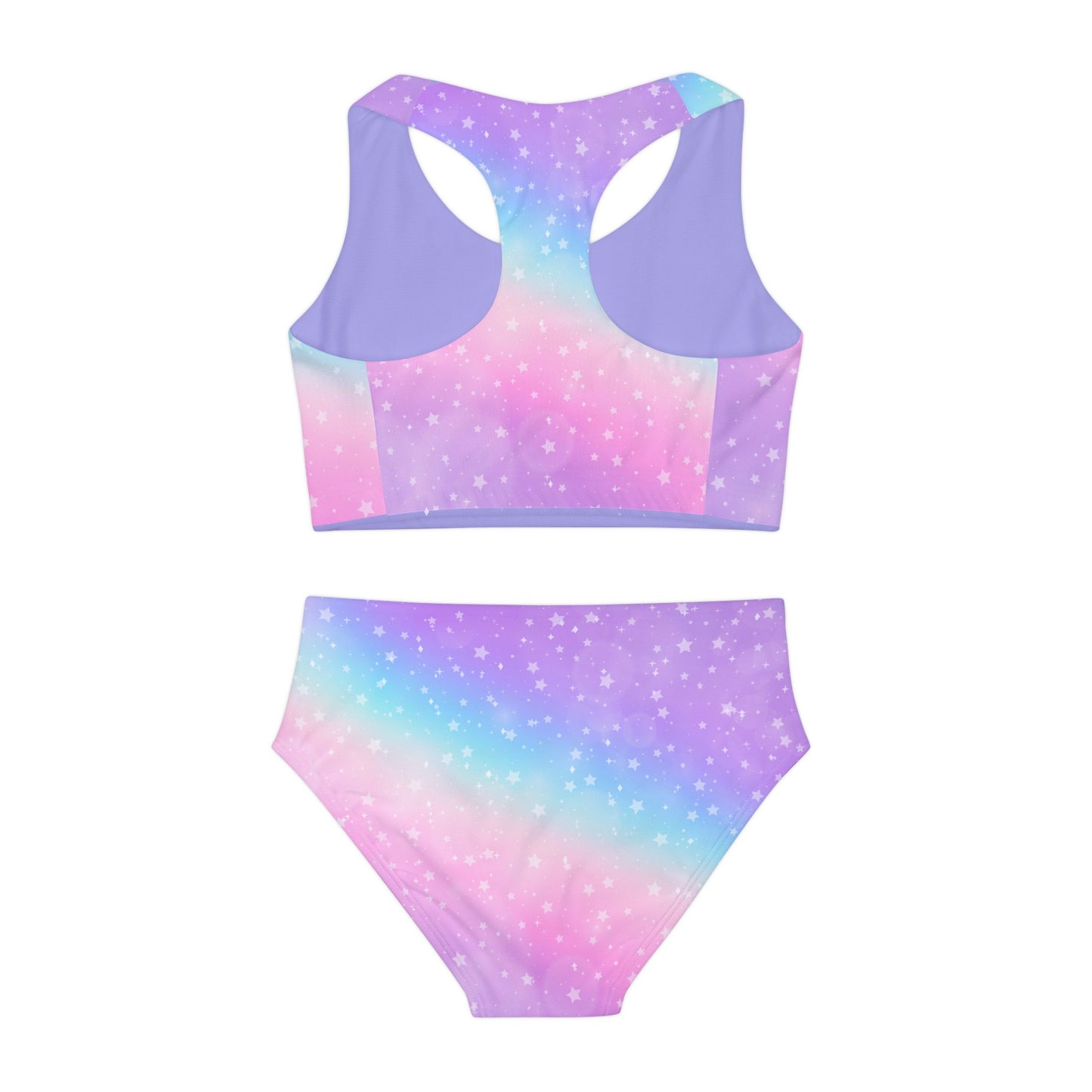 Cute Rainbow Unicorn Girls Two Piece Swimsuit (AOP)