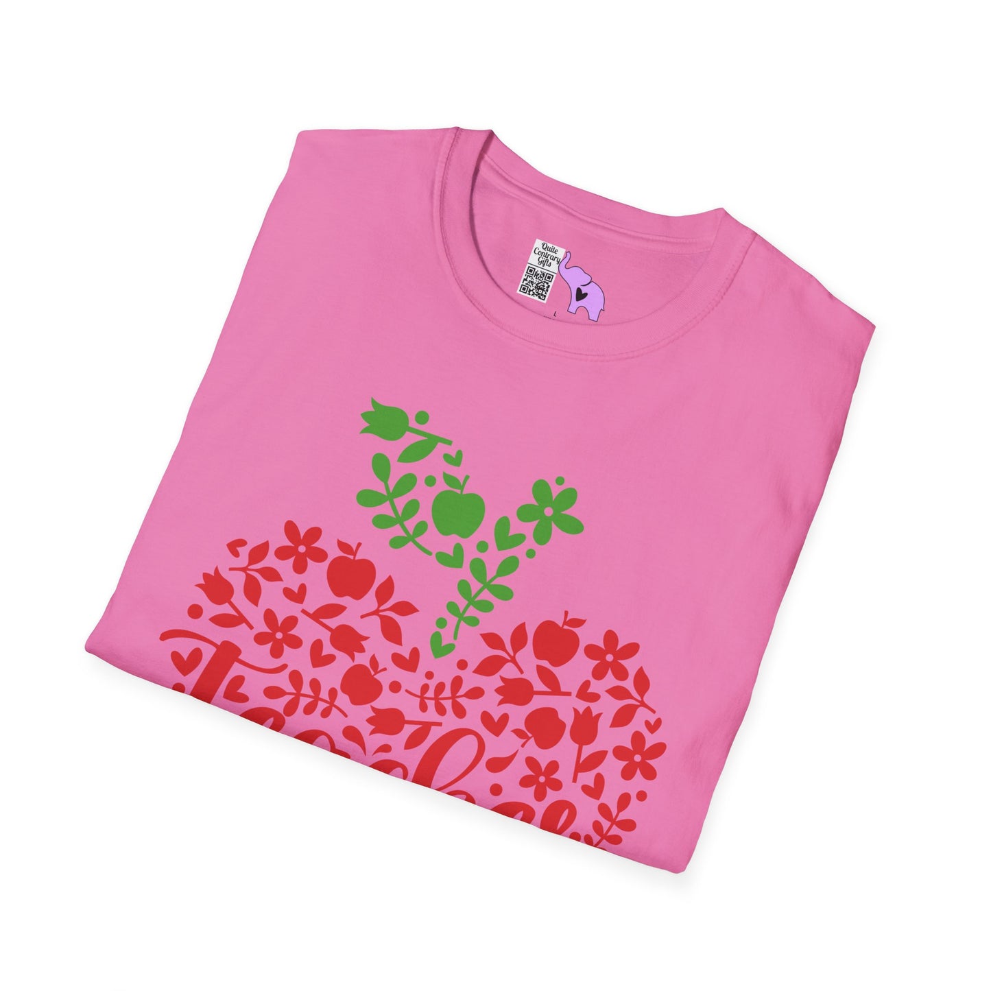 Teacher Apple Heart Adult T-shirt