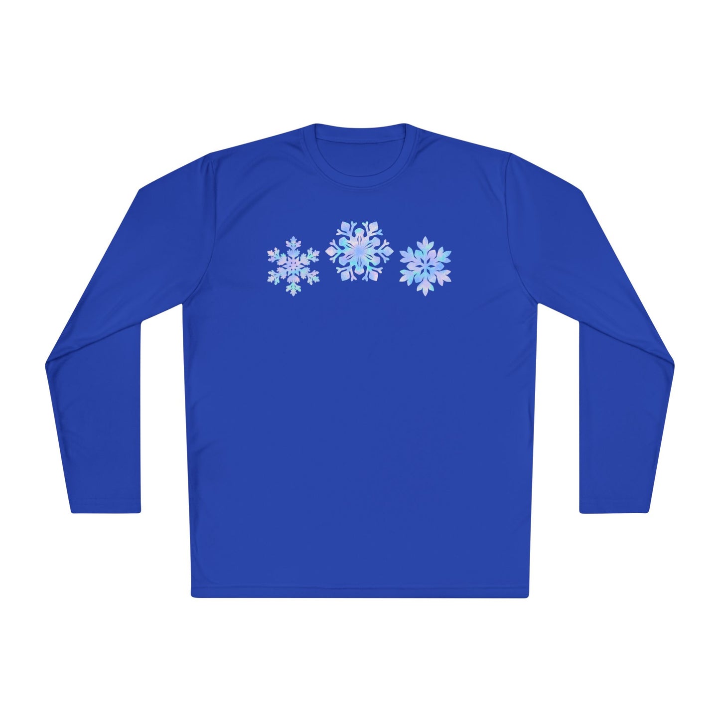 Blue Snowflakes Adult Long Sleeve Tee