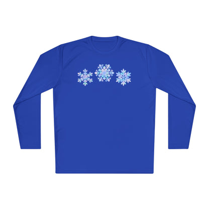 Blue Snowflakes Adult Long Sleeve Tee