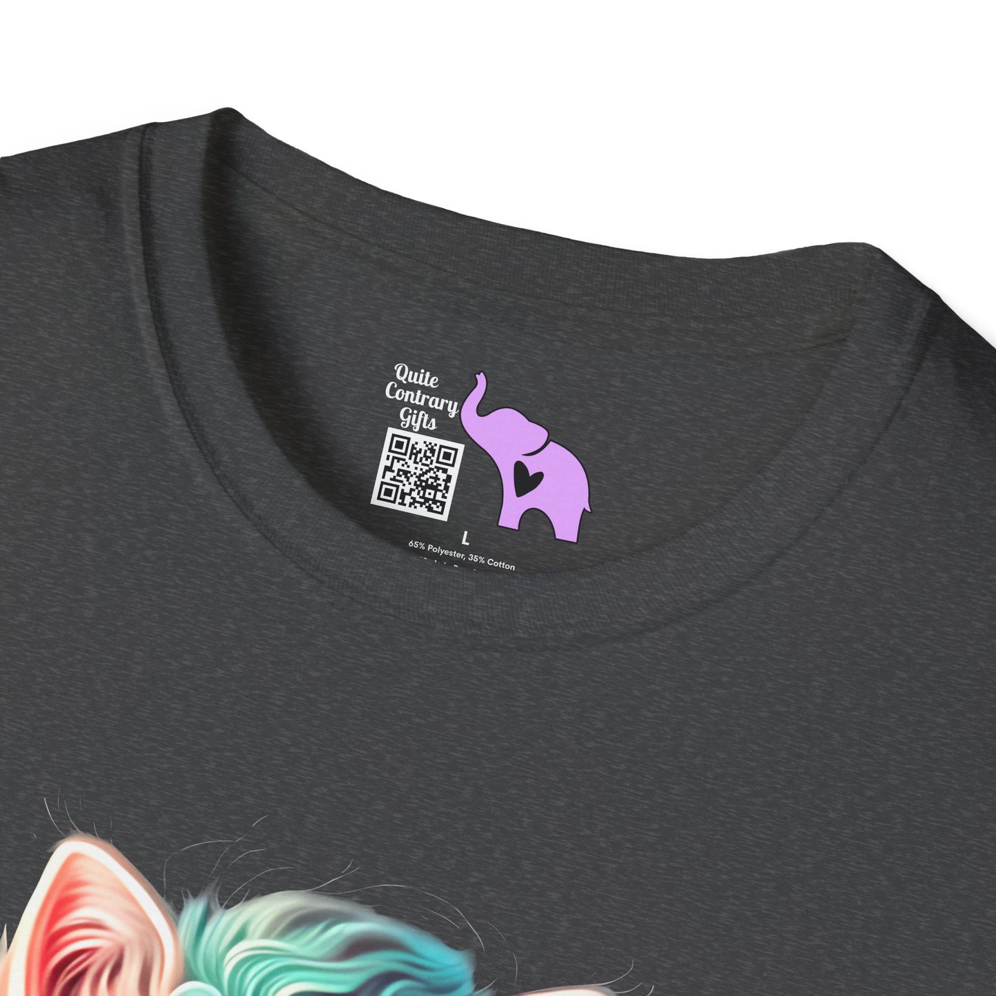 Cute Colorful Kitten in Flowers 3 Adult T-shirt
