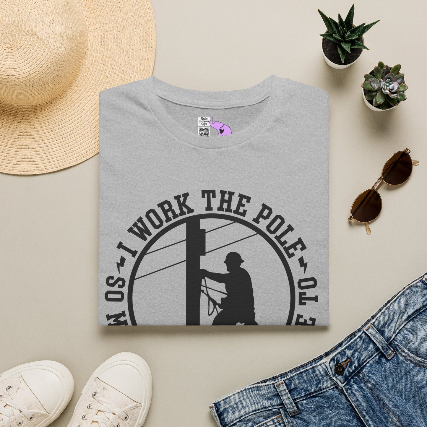 I Work The Pole So She Doesnt Have To Adult T-shirt