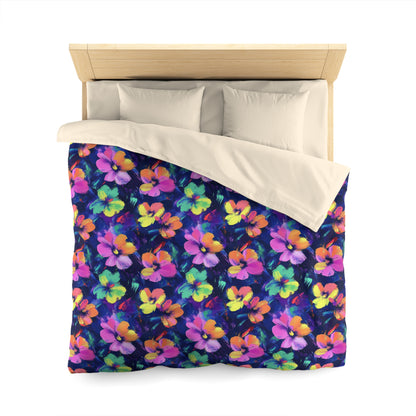 Watercolor Flowers Microfiber Duvet Cover