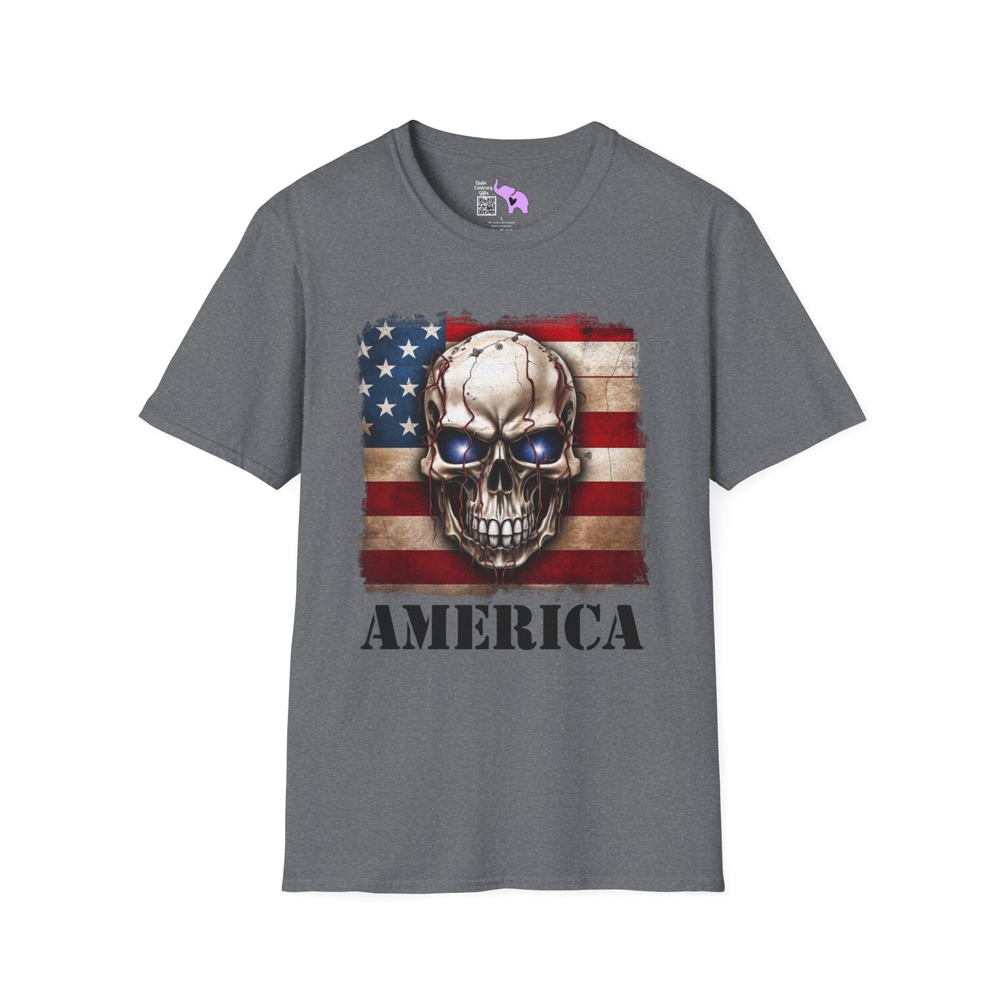 America Skull Adult T-shirt