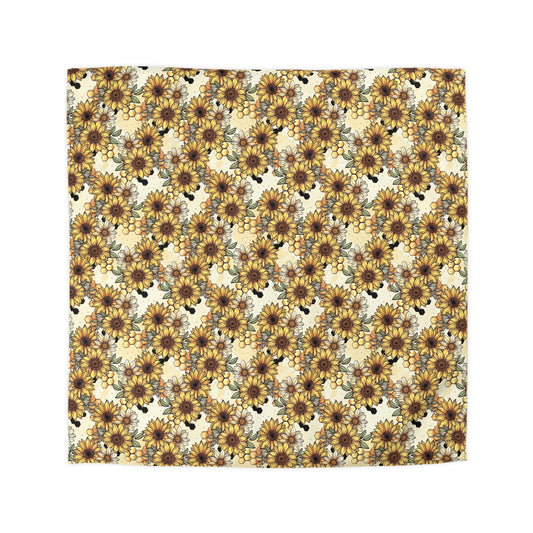 Honeycombs & Sunflowers Microfiber Duvet Cover