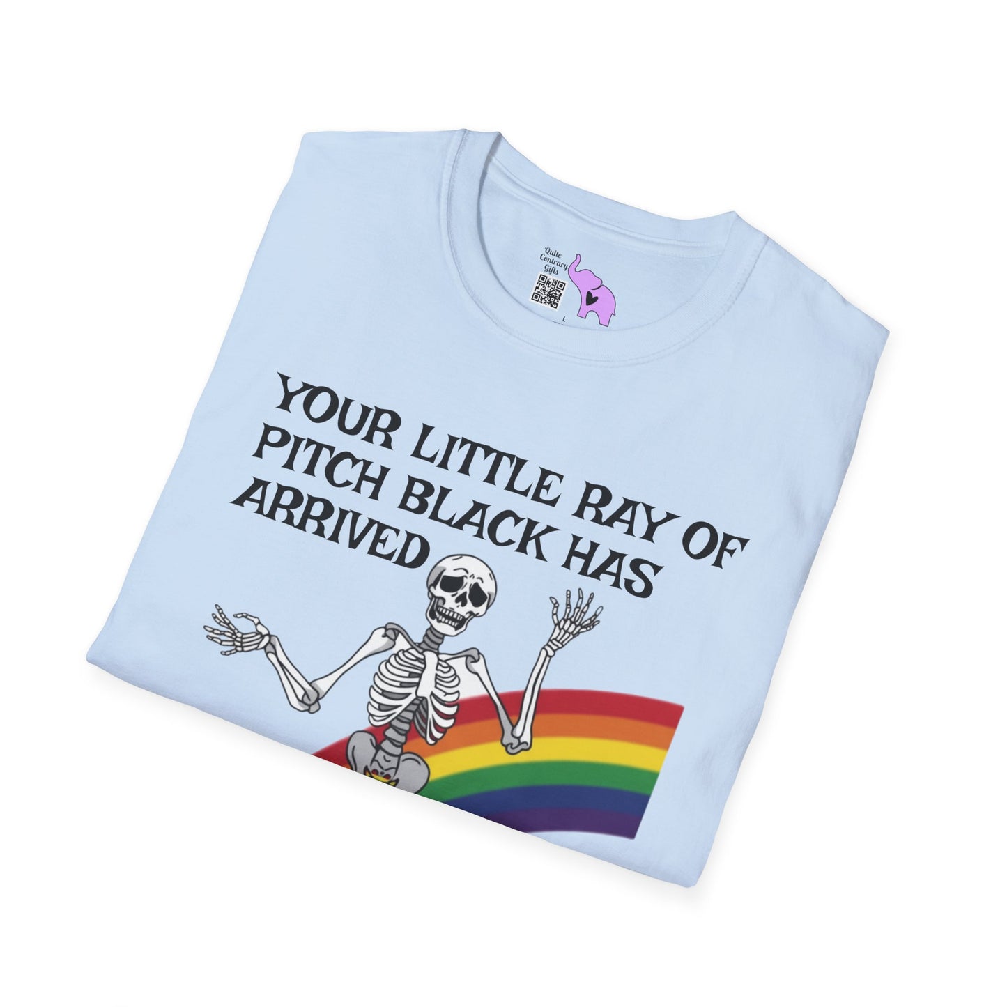 Your Little Ray of Pitch Black Has Arrived (Rainbow) Adult T-shirt