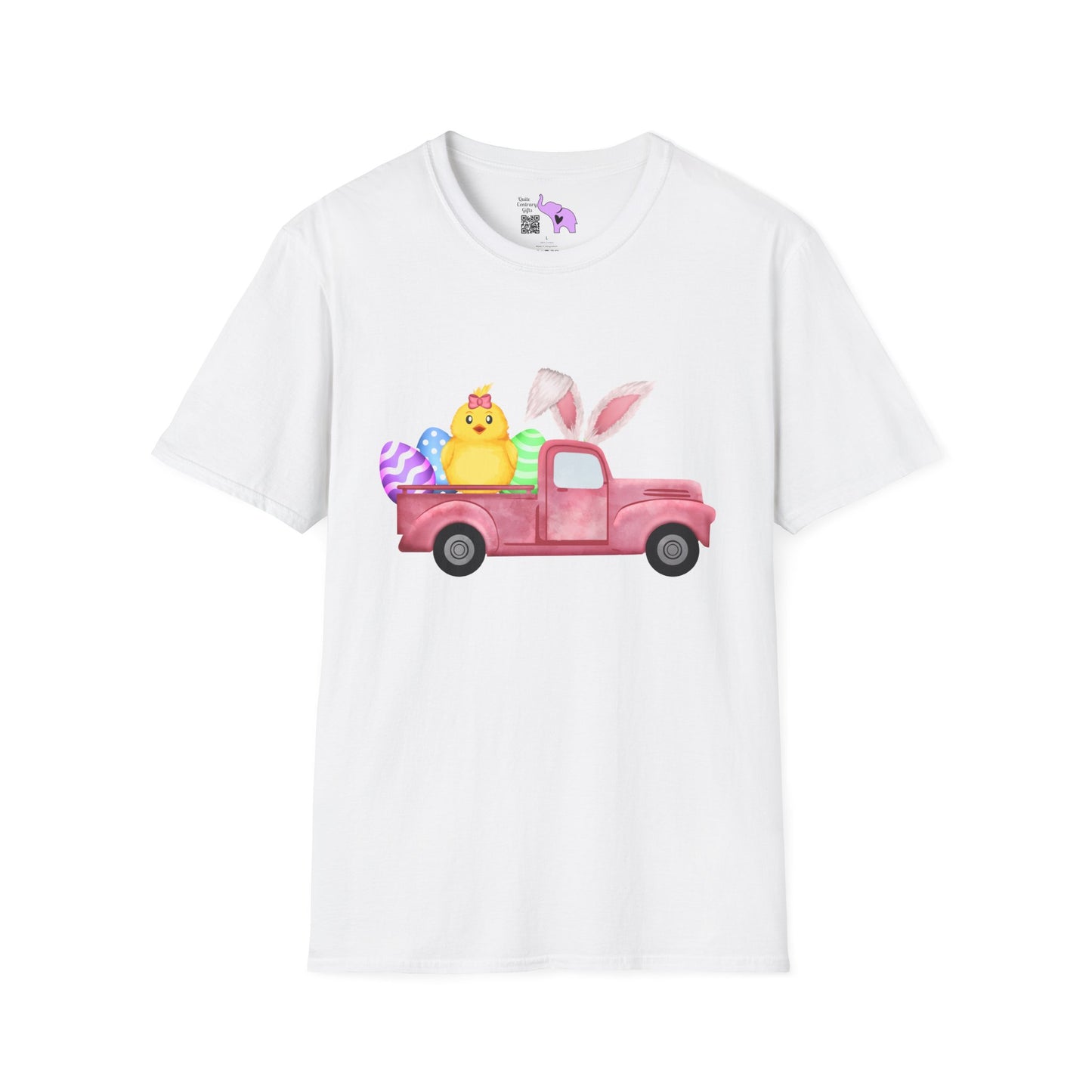Easter Chick & Eggs In Vintage Truck Adult T-shirt
