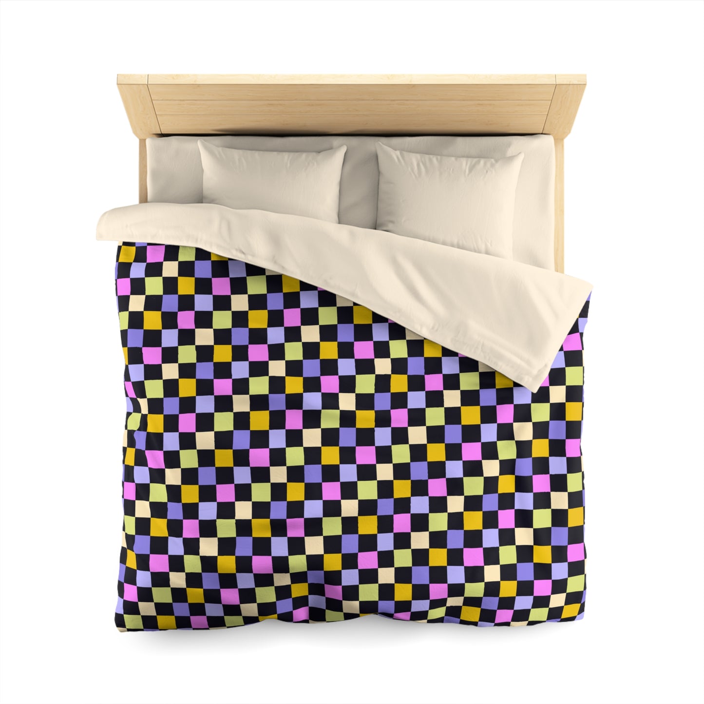 Joyful Checkerboard Microfiber Duvet Cover