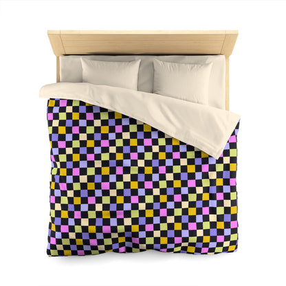 Joyful Checkerboard Microfiber Duvet Cover