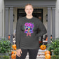 Neon Sugar Skull w/Floral Crown Adult Long Sleeve Tee