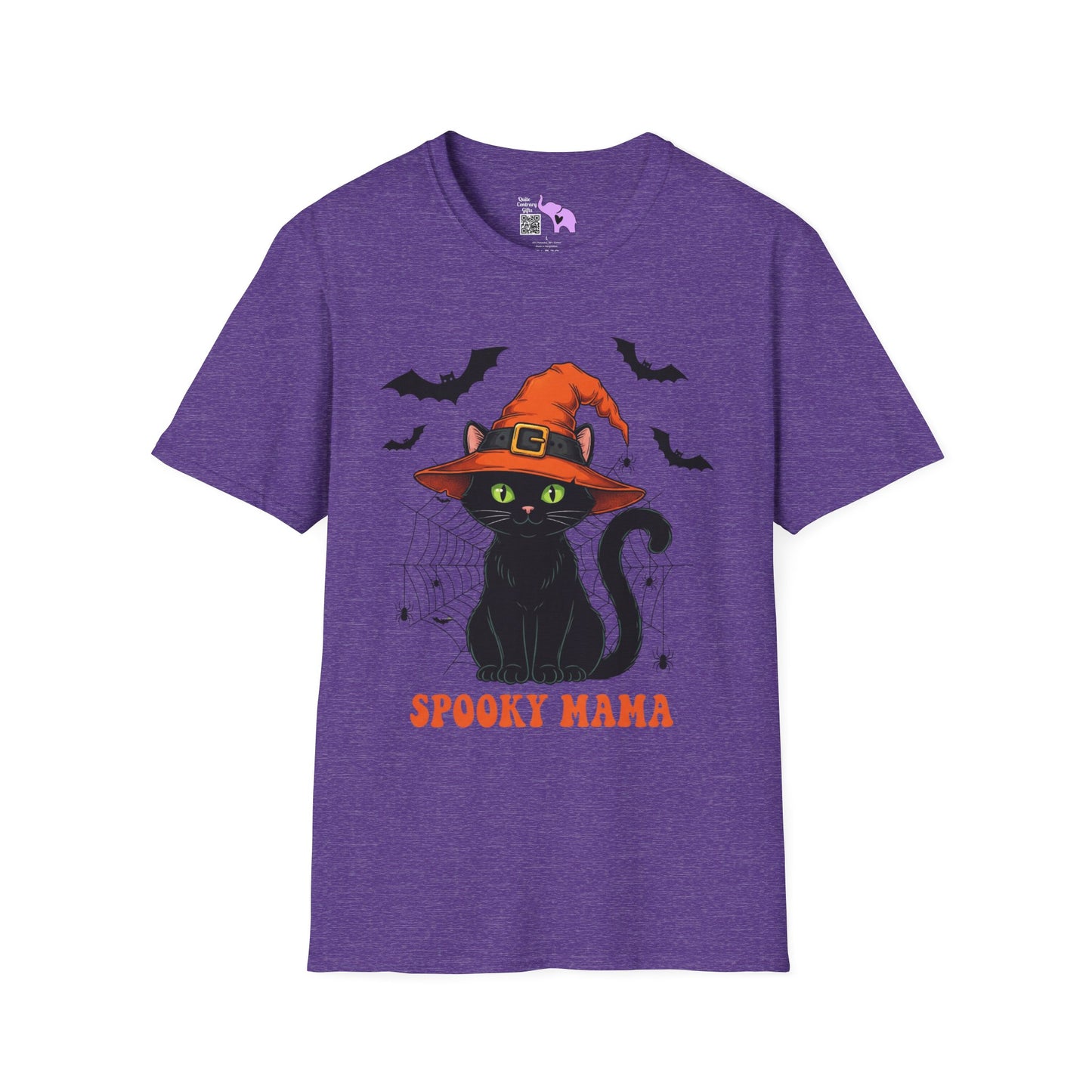 Spooky Mama (Black Catl) Adult T-shirt