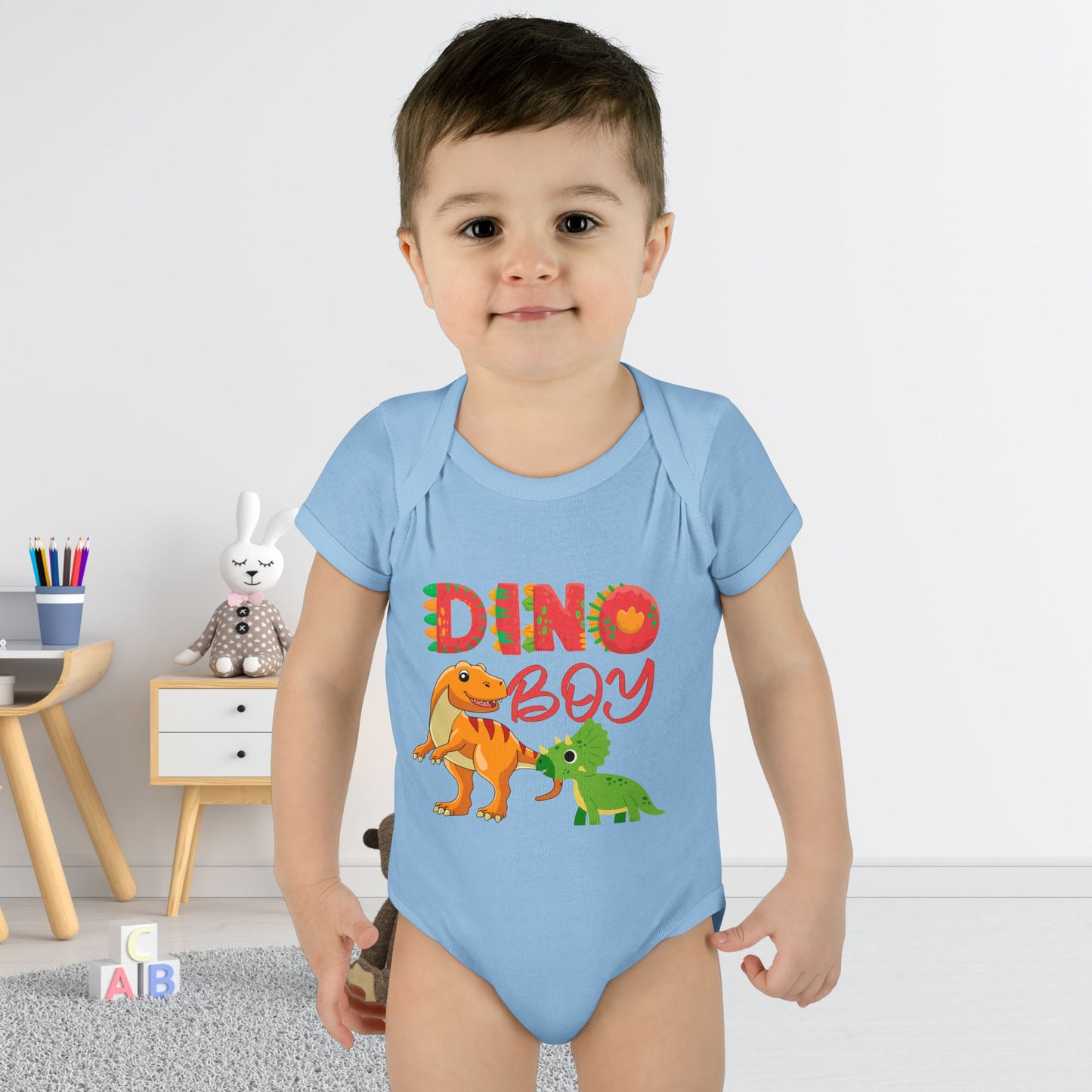 Dino Boy Infant Baby Rib Bodysuit