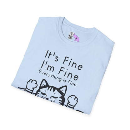 It's Fine I'm Fine Everything's Fine (Cat) Adult T-shirt