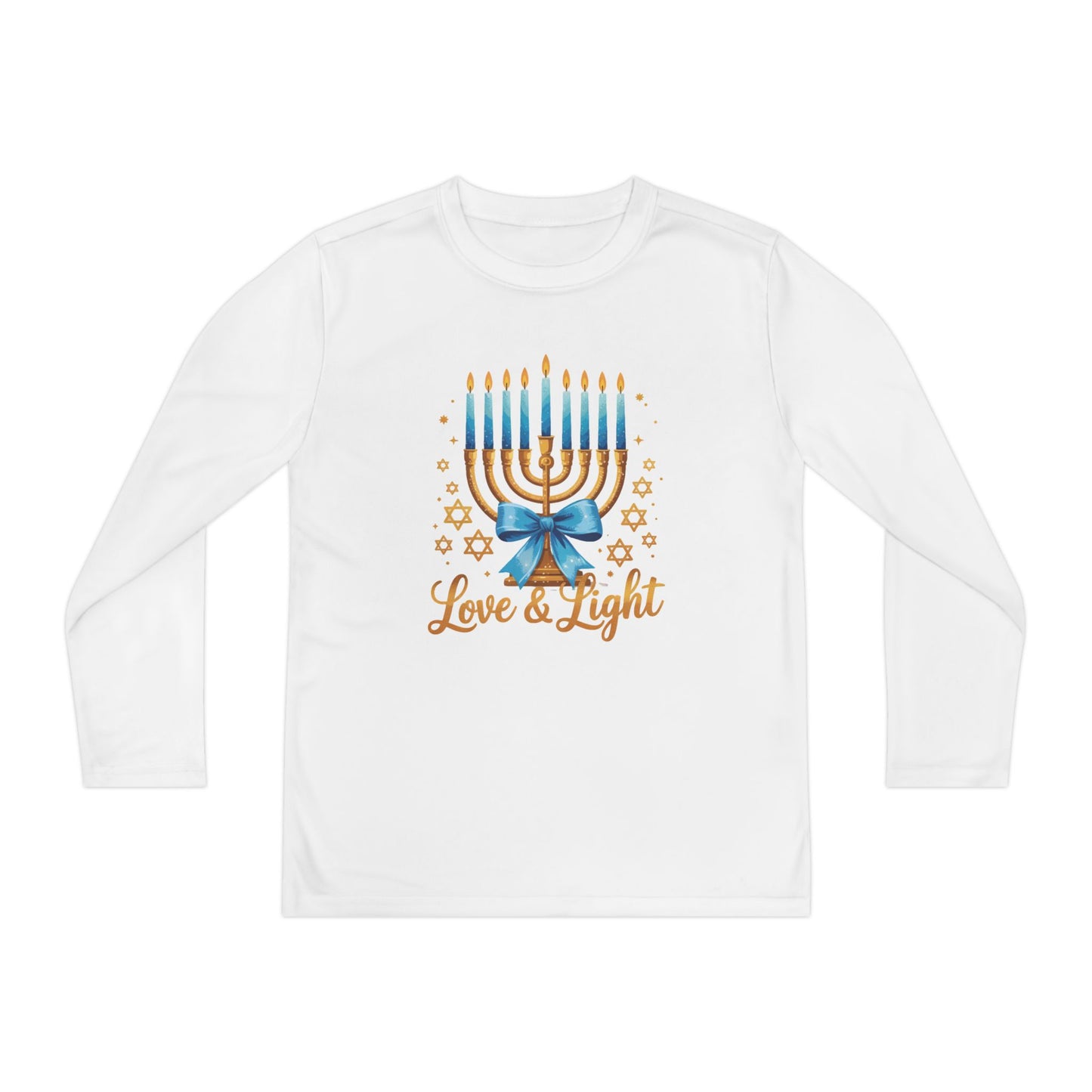 Love & Light Menorah Youth Long Sleeve Tee
