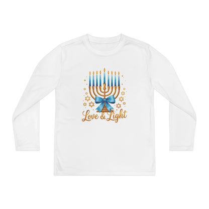 Love & Light Menorah Youth Long Sleeve Tee