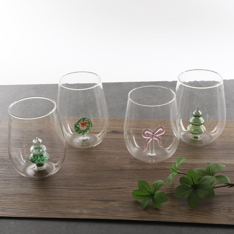 Assorted 3D Decorative Christmas Glass Mugs