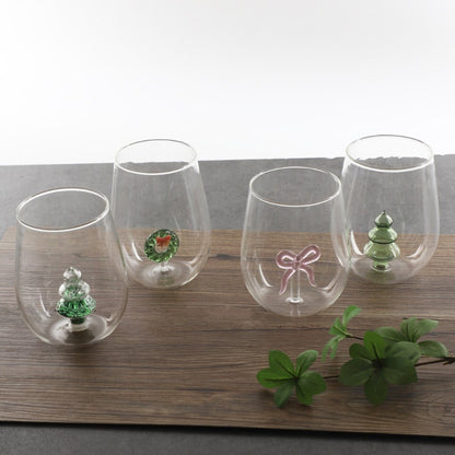 Assorted 3D Decorative Christmas Glass Mugs