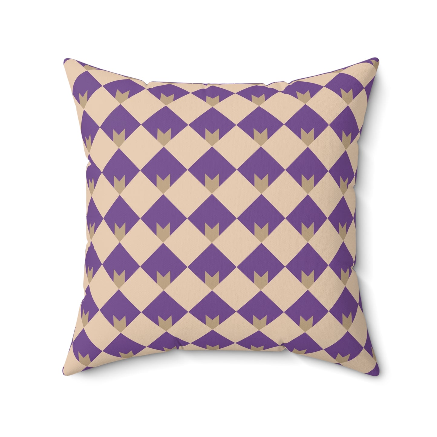 Diamond Bloom-Amethyst & Cream Throw Pillow