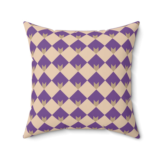 Diamond Bloom-Amethyst & Cream Throw Pillow