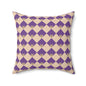 Diamond Bloom-Amethyst & Cream Throw Pillow