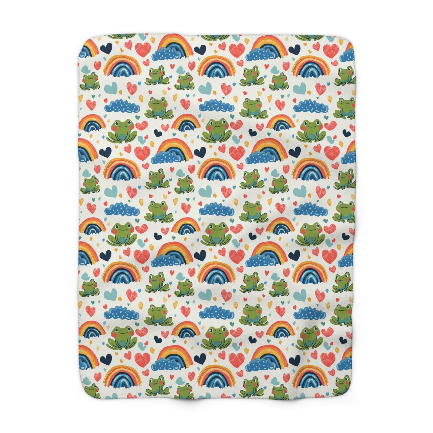 Ribbit Rainbows Sherpa Fleece Blanket