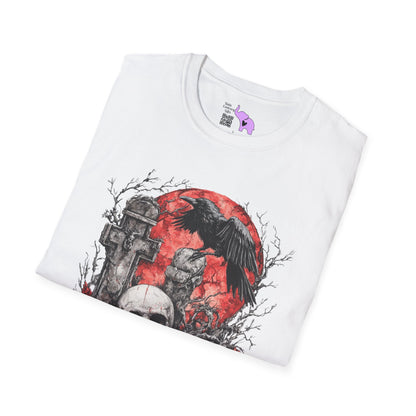 Halloween Graveyard w/Skull Adult T-shirt