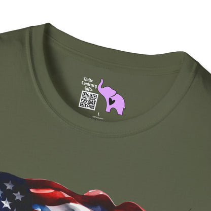 Waving American Flag Adult T-Shirt