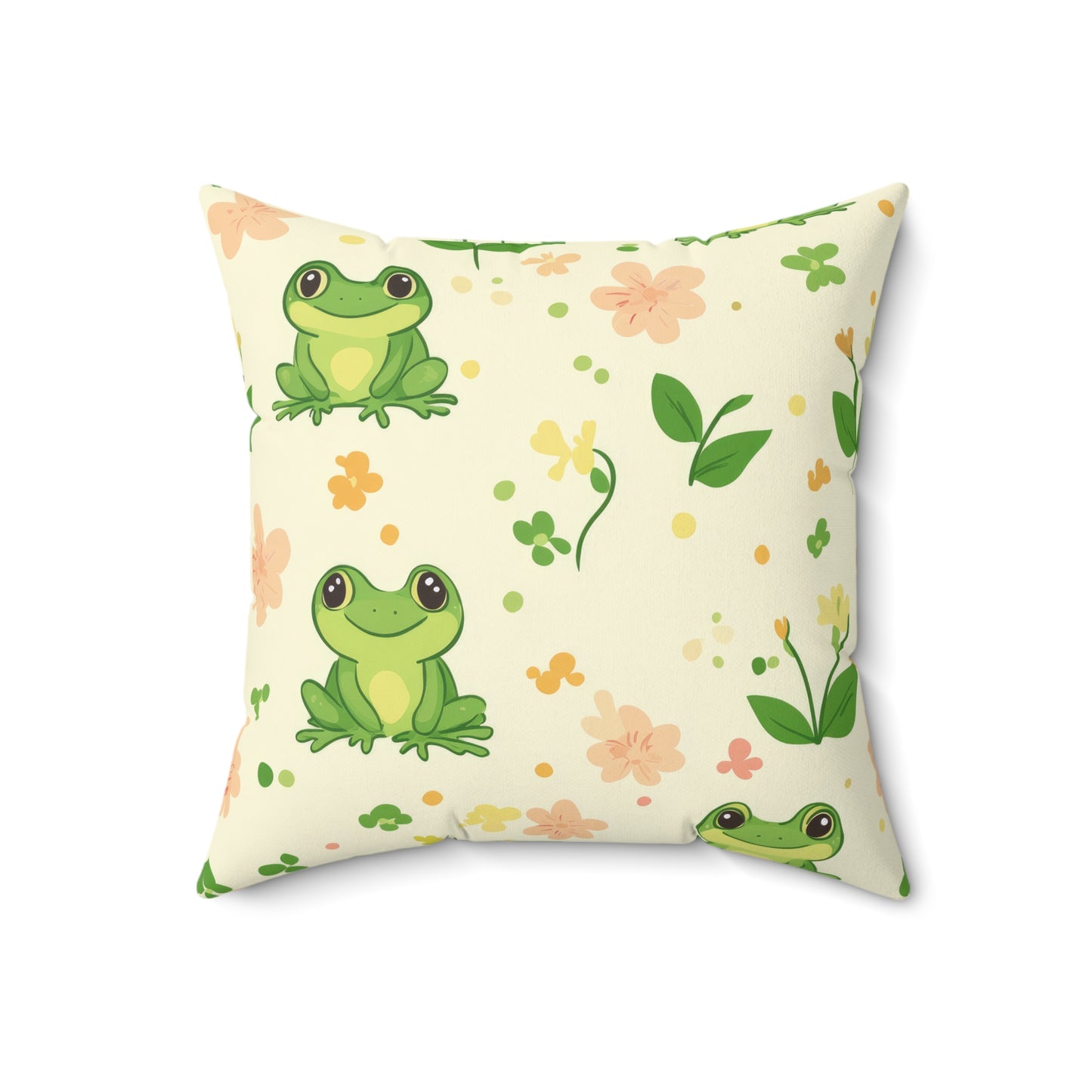Froggy Meadow Throw Pillow