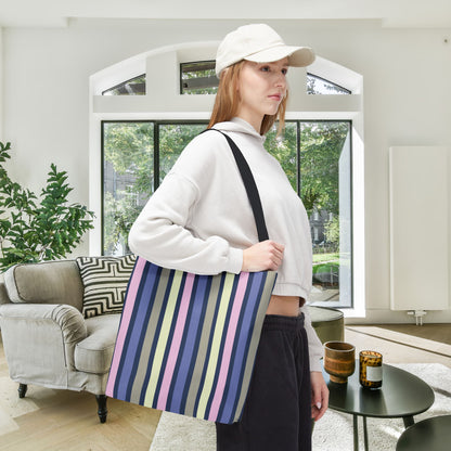 Earthy Stripes Canvas Tote Bag