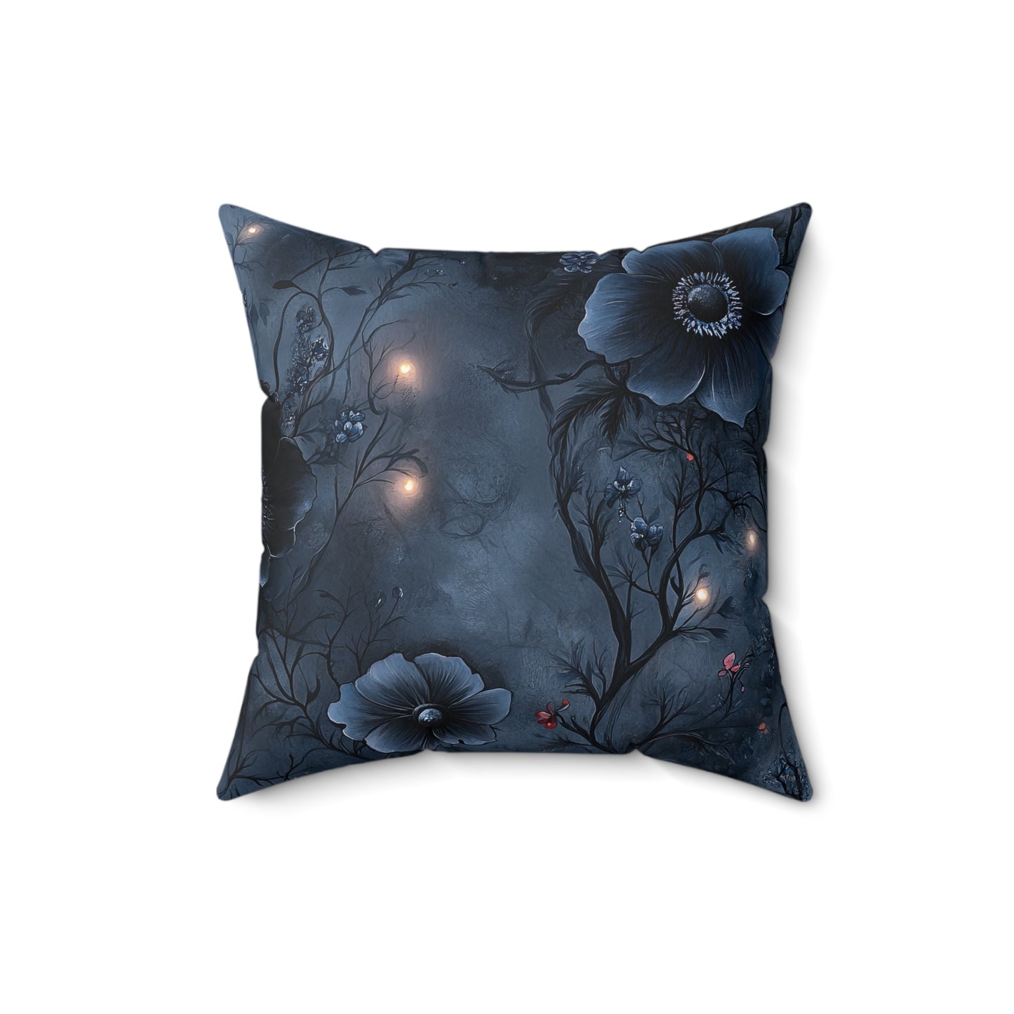 Black Roses & Vines Throw Pillow