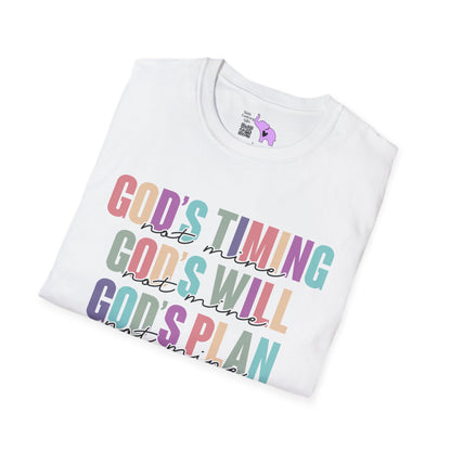God's Timing/Will/Plan/Glory Not Mine Adult T-shirt