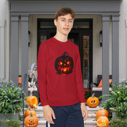 ""Inferno Jack-O’-Lantern Youth Long Sleeve Tee