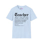 Teacher Definition: Classroom Manager,  Paperwork Warrior, Email Survivor Adult T-shirt
