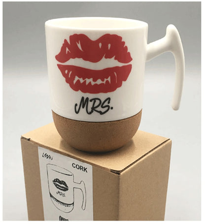 Mr. & Mrs. Mug ceramic and cork