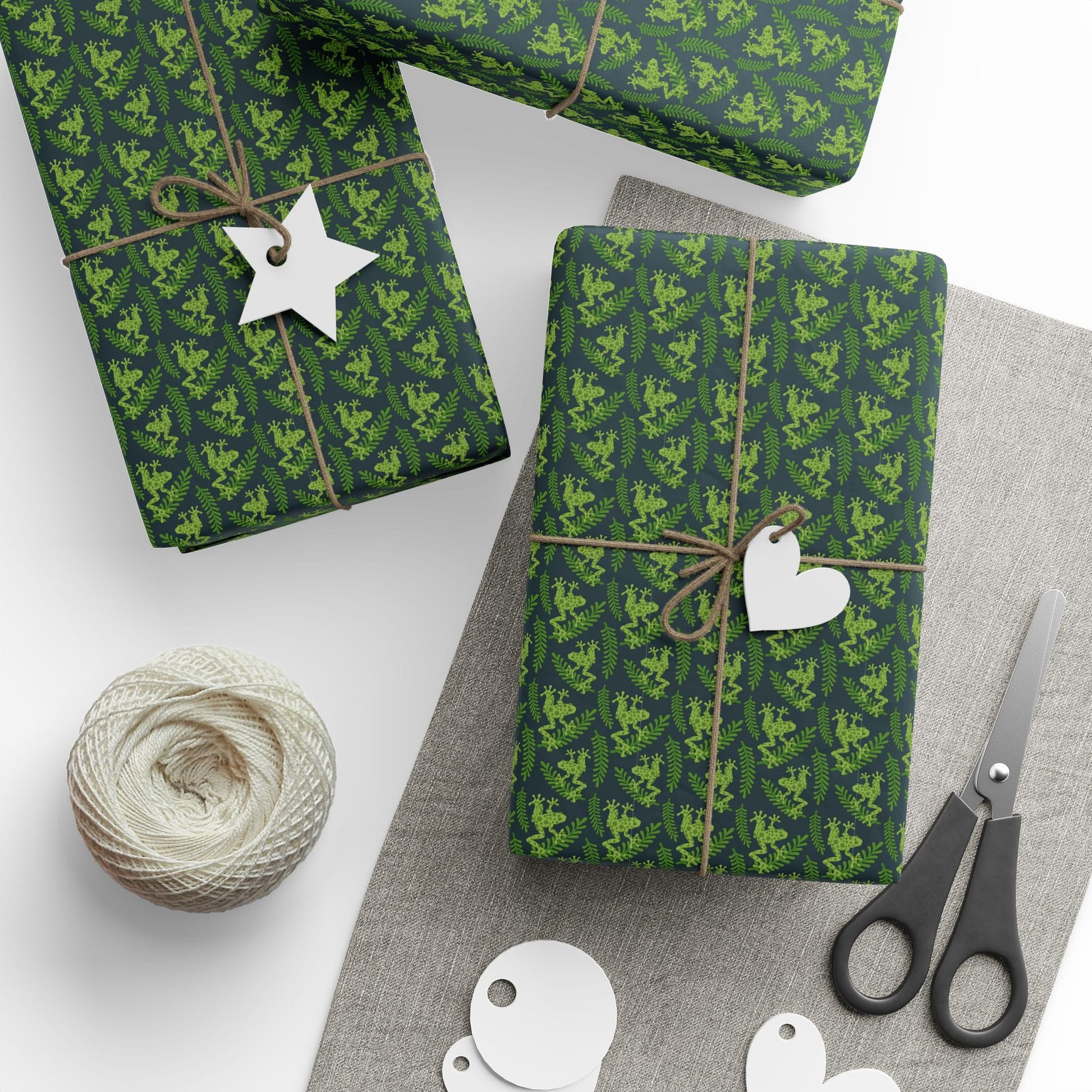 Emerald Canopy Frogs Wrapping Paper
