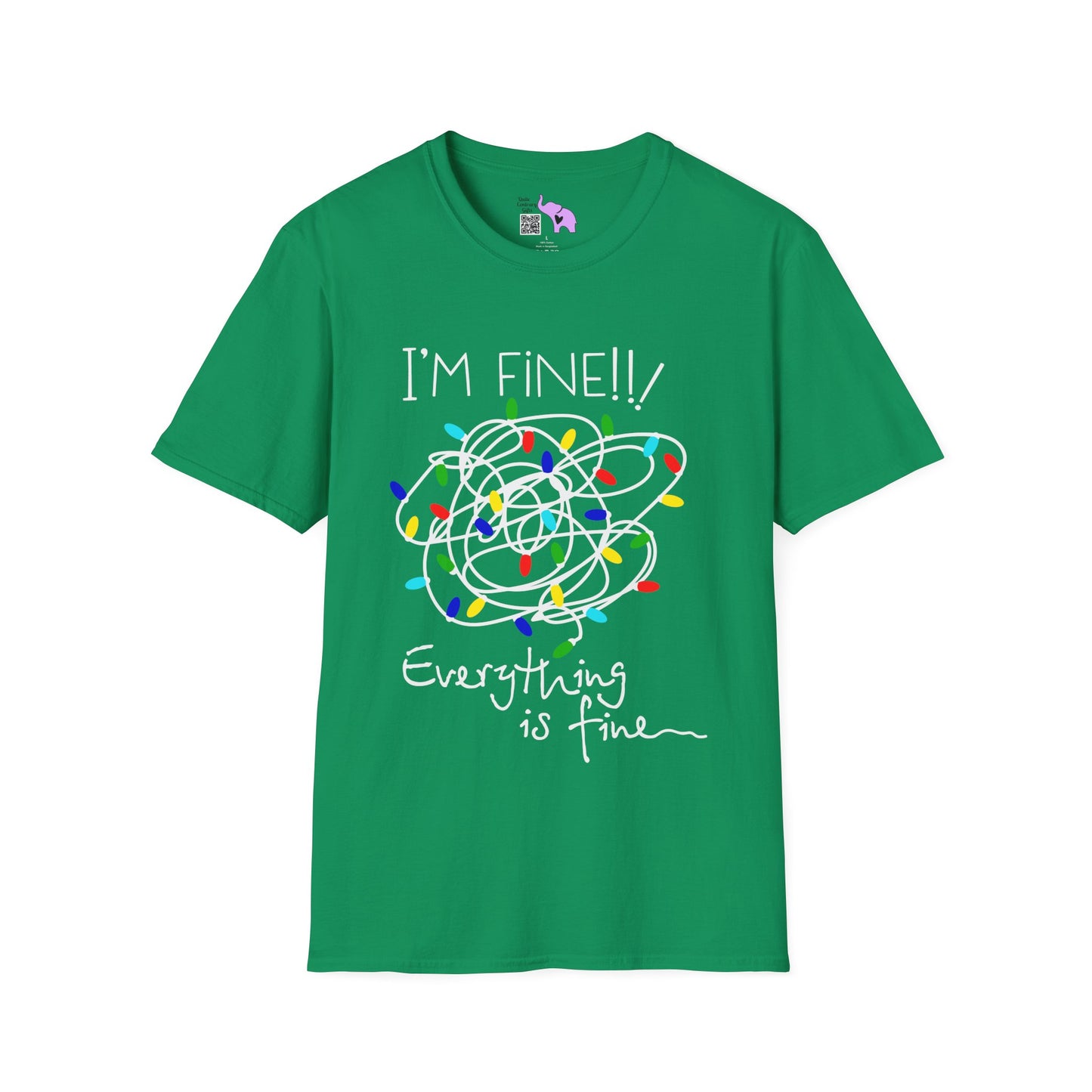 I'm Fine Everything Is Fine (String Lights) Adult T-shirt