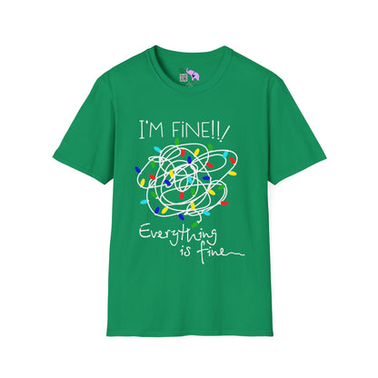 I'm Fine Everything Is Fine (String Lights) Adult T-shirt