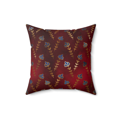 Ruby Night Blossoms Throw Pillow