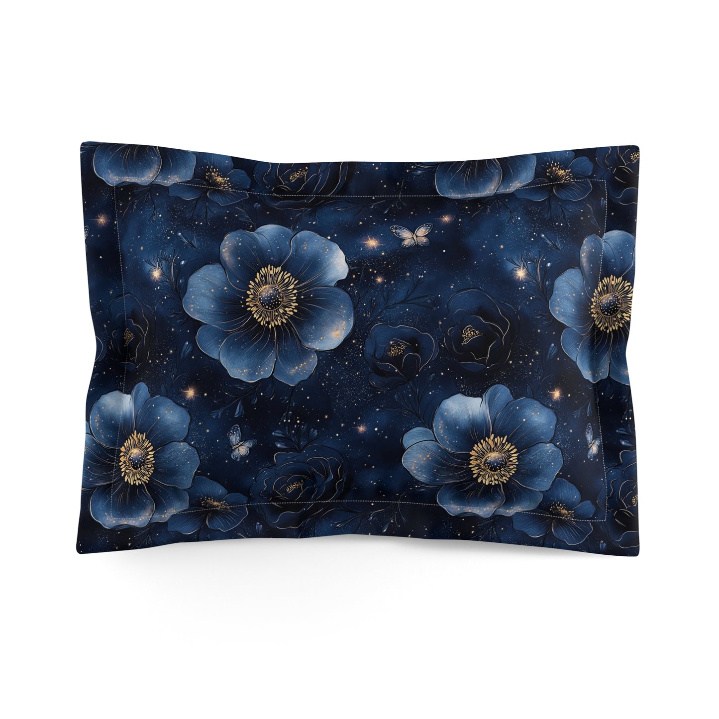 Midnight Sky Blossoms Microfiber Pillow Sham
