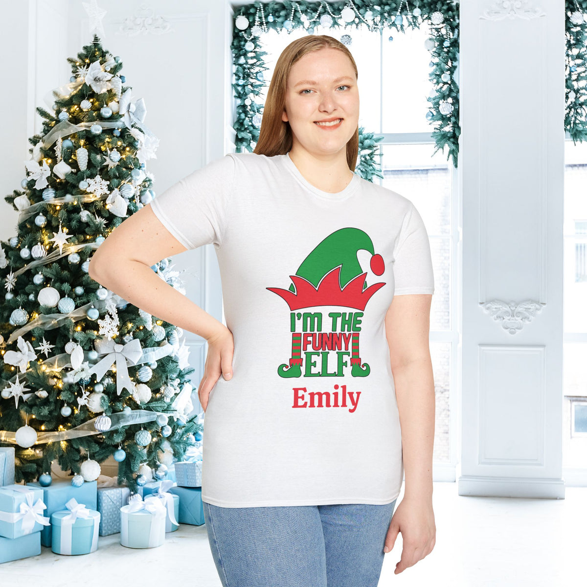 I'm The Funny Elf Personalized Adult T-shirt