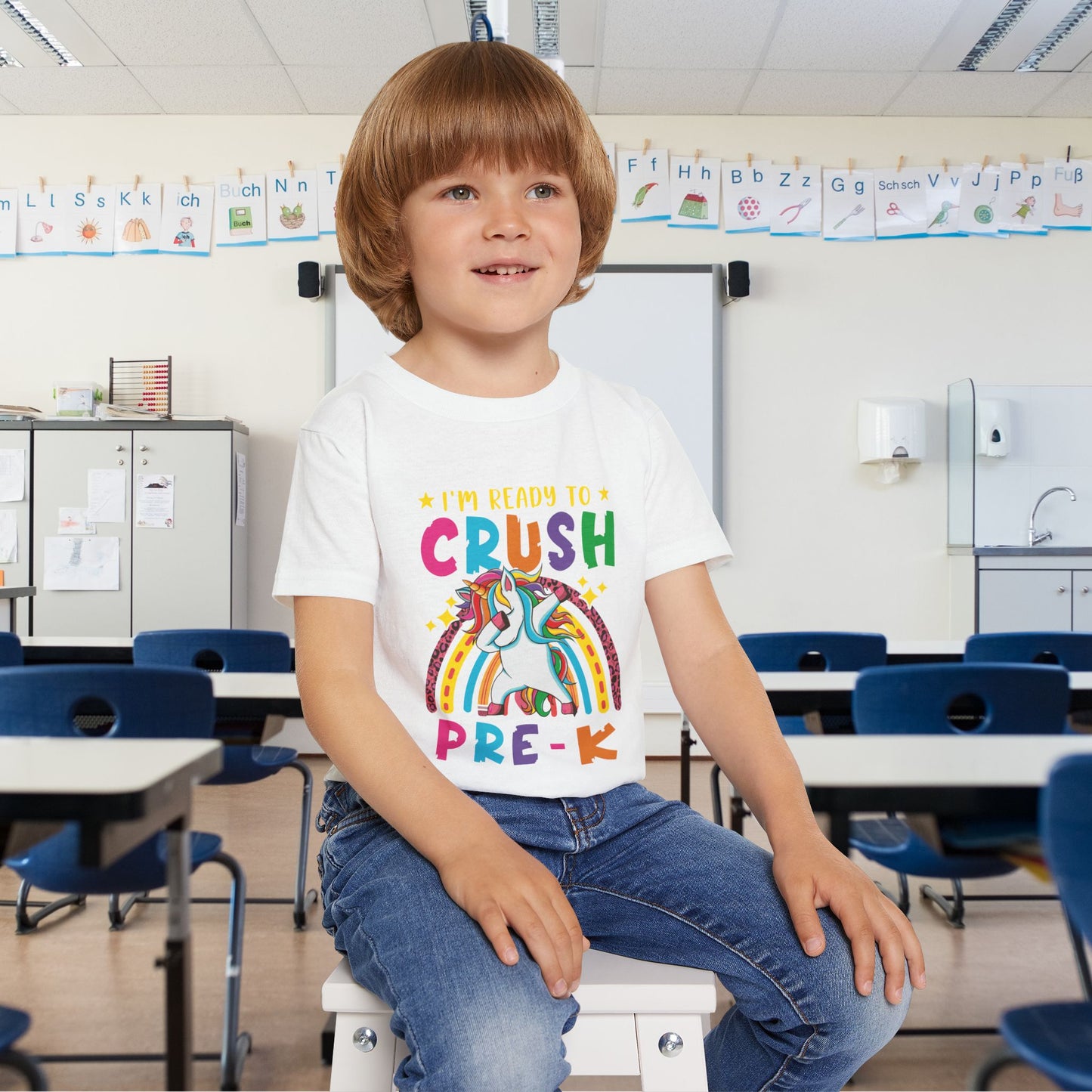 I'm Ready to CRUSH Pre-K Unicorn Heavy Cotton™ Toddler T-shirt