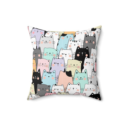 Cartoon Cats Throw Pillow