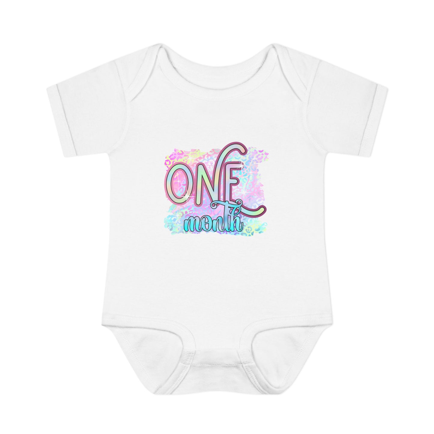 Pastel Wild One Milestone Baby Bodysuit-One Month