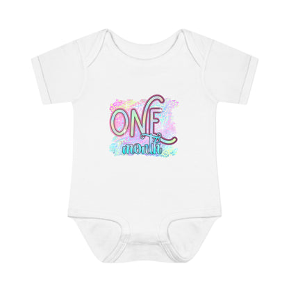 Pastel Wild One Milestone Baby Bodysuit-One Month