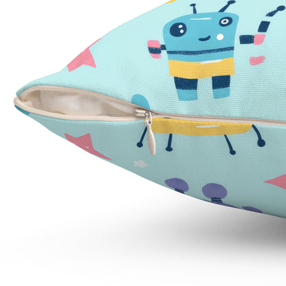 Robo Galaxy Giggles Throw Pillow