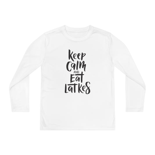 Keep Calm & Eat Latkes Youth Long Sleeve Tee