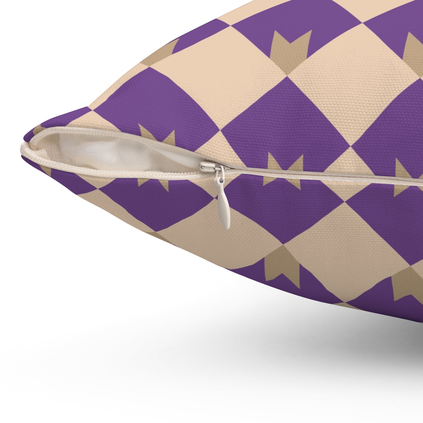 Diamond Bloom-Amethyst & Cream Throw Pillow